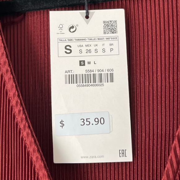 Zara Pleated Wrap Dress - Size S - NWT - Picture 4 of 13